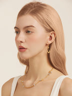 Two-Tone Carved Ball Multi-Layer Necklace