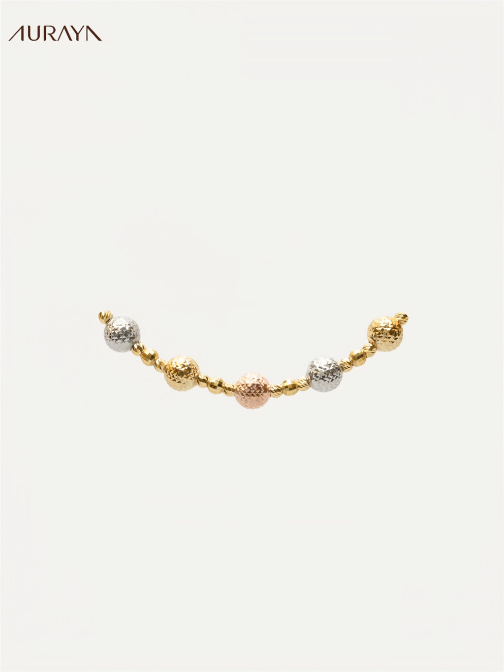 Tri-Tone Diamond-Cut Sphere Bracelet