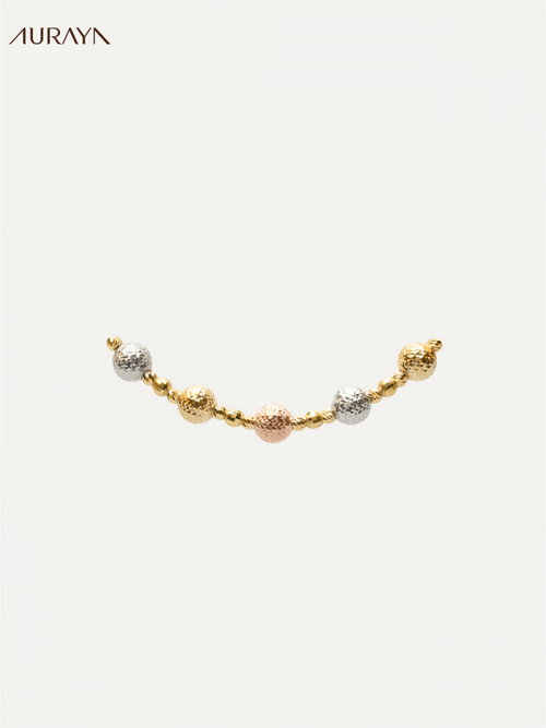 Tri-Tone Diamond-Cut Sphere Bracelet