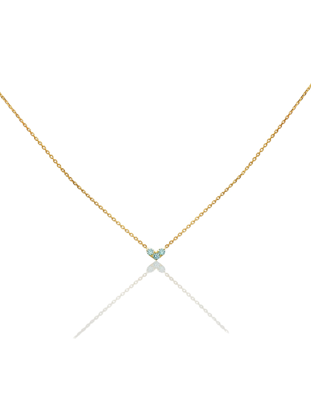 Double-Sided Mini Heart Diamond Necklace