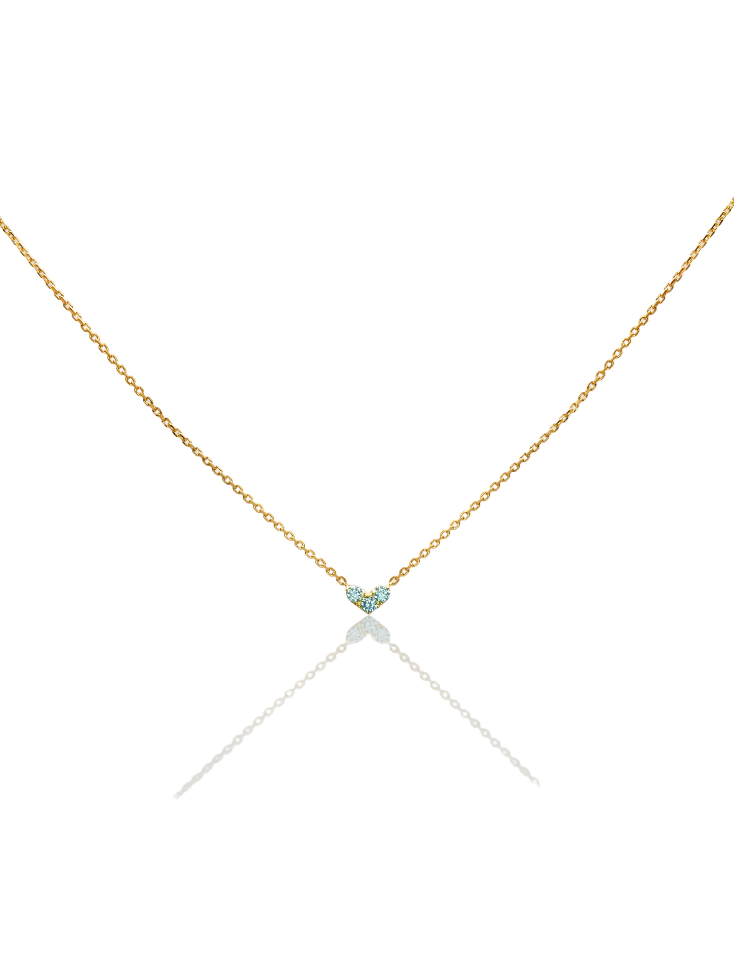 Double-Sided Mini Heart Diamond Necklace