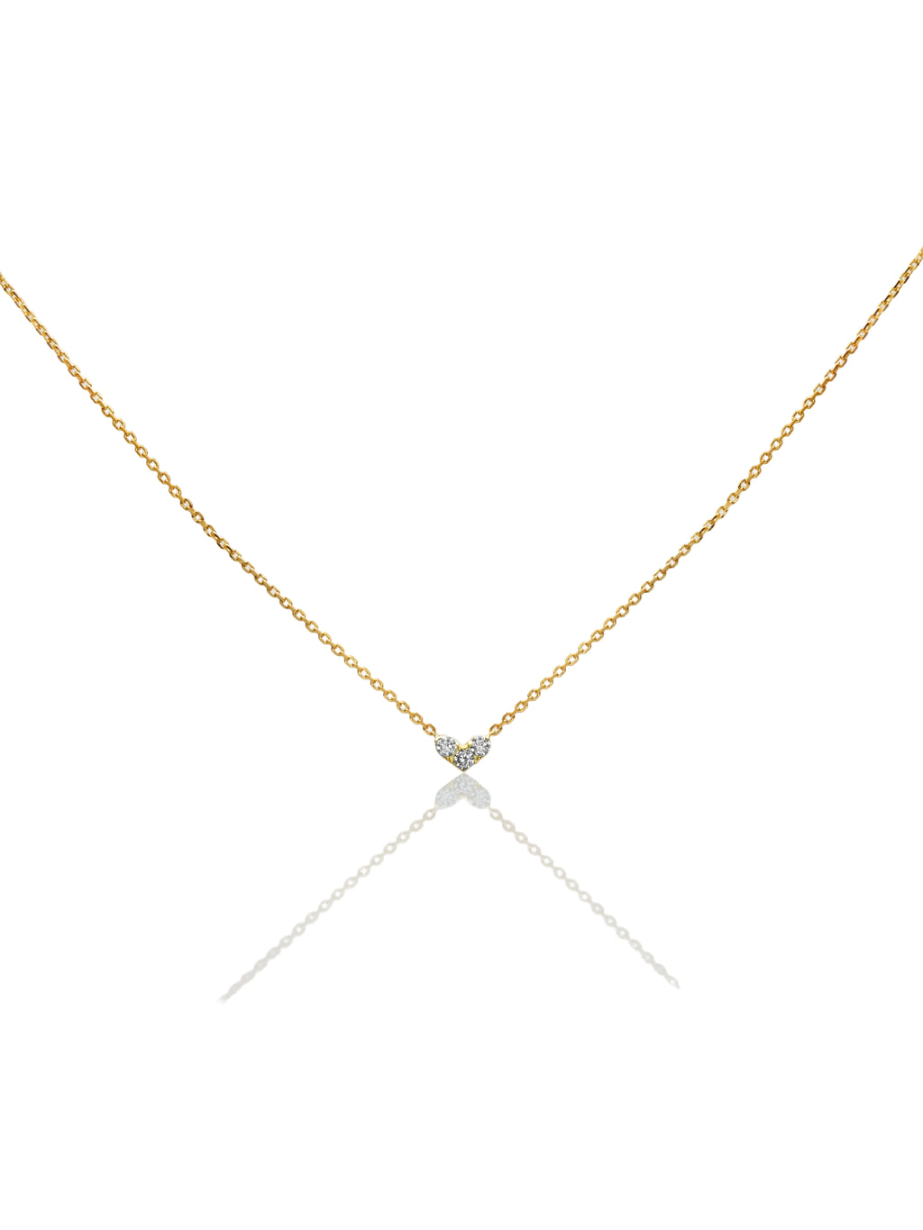 Double-Sided Mini Heart Diamond Necklace