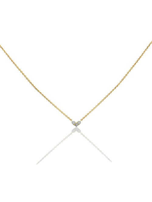 Double-Sided Mini Heart Diamond Necklace