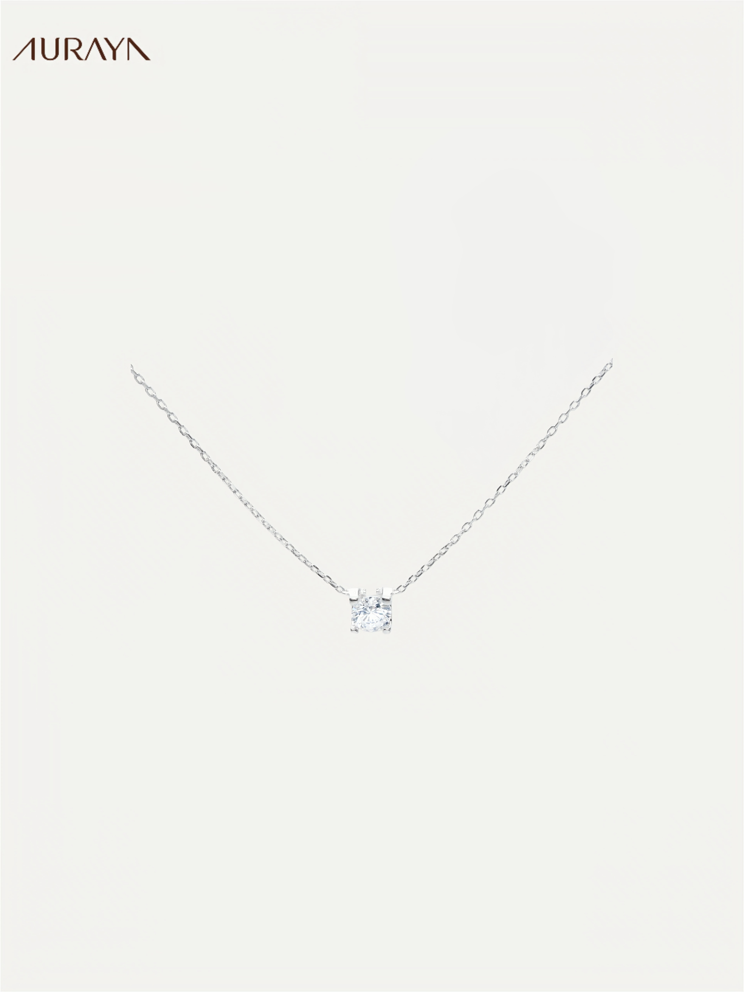 Single Diamond Solitaire Pendant Necklace