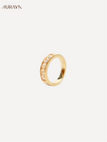 Half-Pavé Polished Band Ring