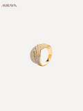 Two-Tone Intertwined Cross Band Ring