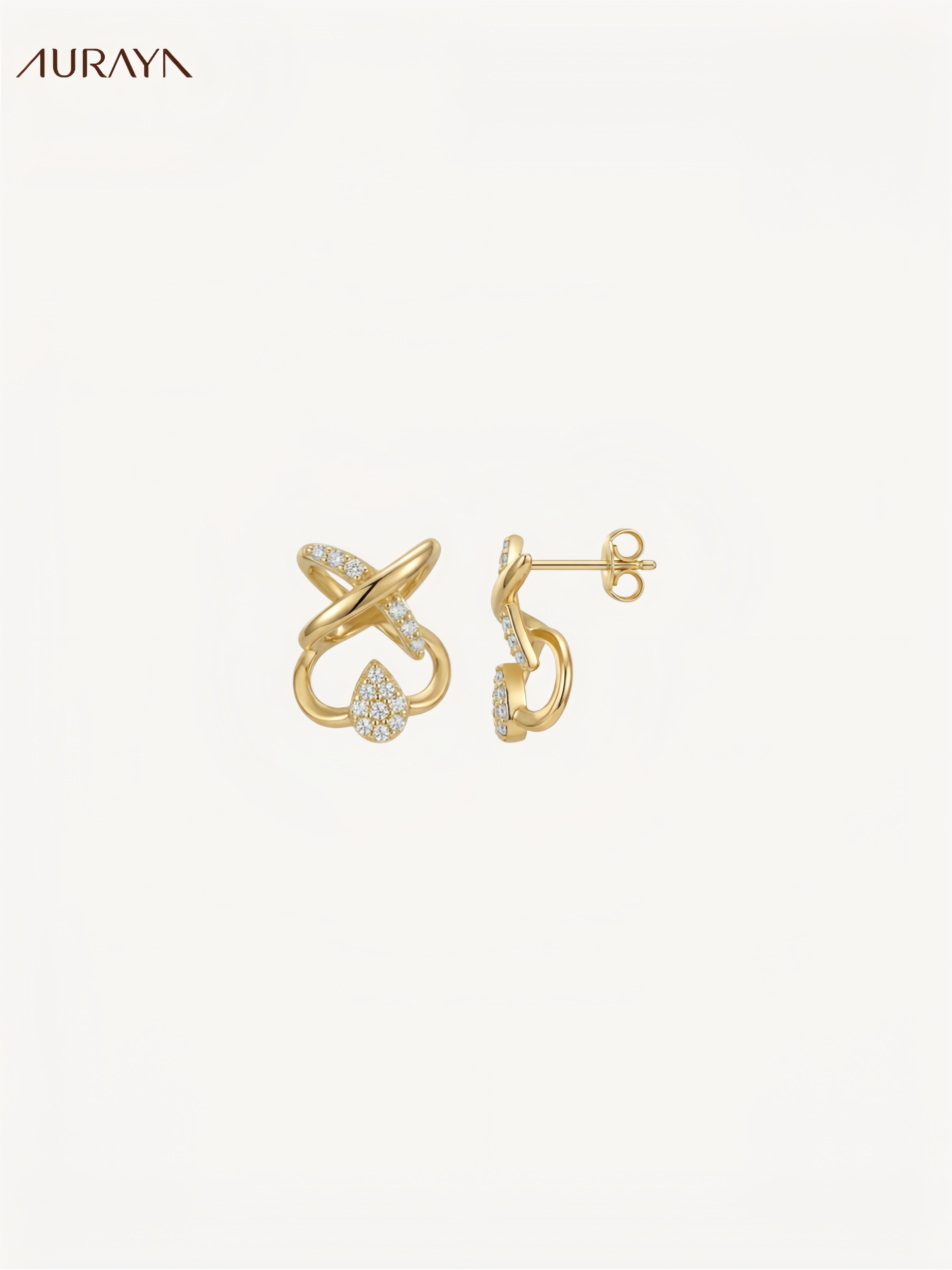 Frozen Tear Drop Stud Earrings
