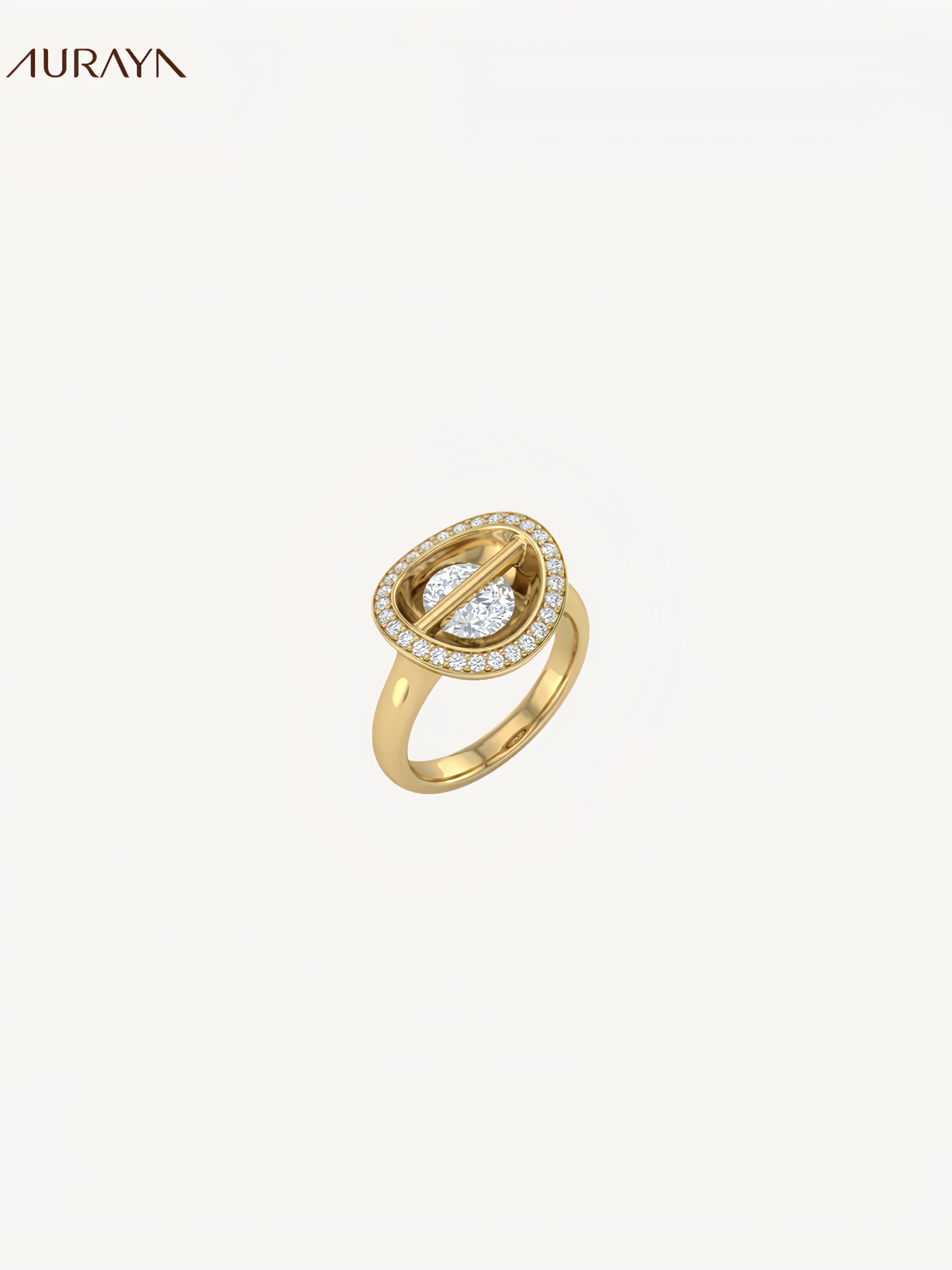 Spinning "Treasure Bowl" Diamond Ring
