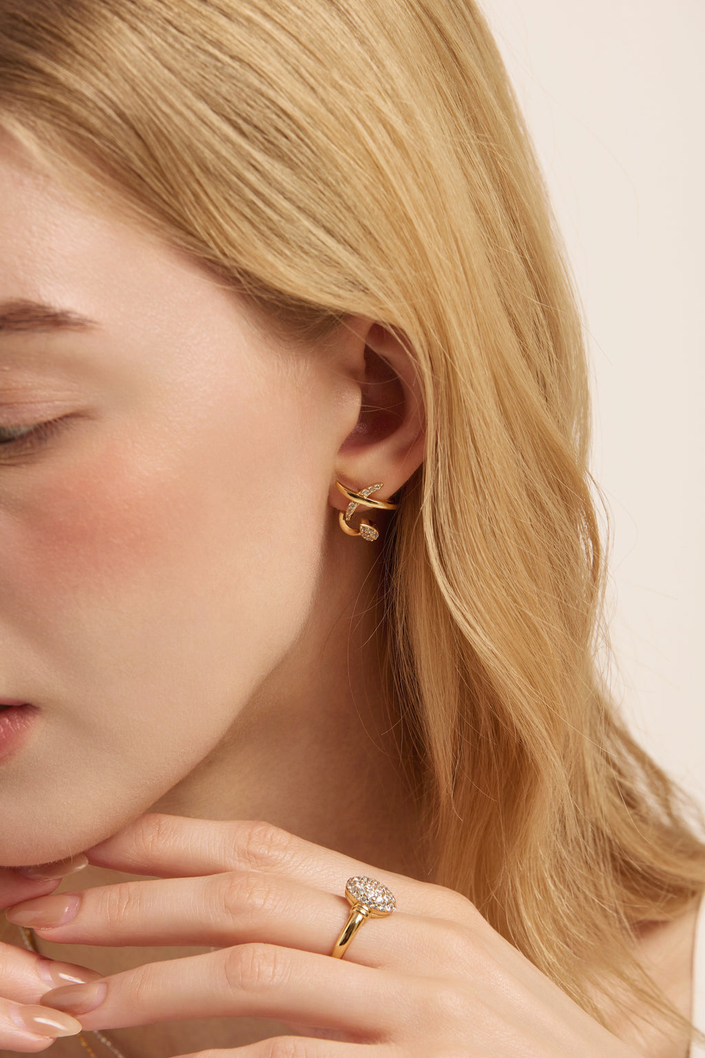 Frozen Tear Drop Stud Earrings