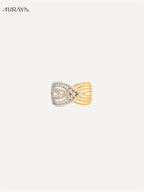 Two-Tone Intertwined Cross Band Ring