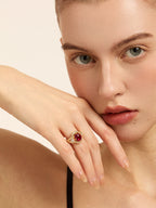 Crimson Queen Oval Statement Ring