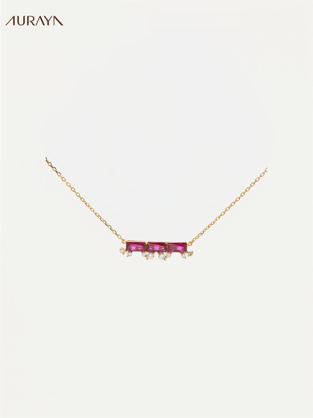 Ruby Balance Bar Pendant Necklace