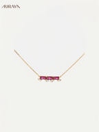 Ruby Balance Bar Pendant Necklace