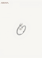 Twisted Rope Pearl Open Band Ring