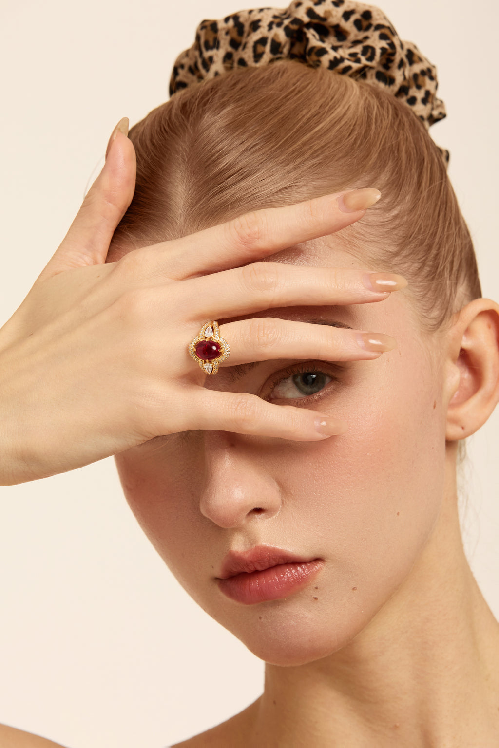 Crimson Queen Oval Statement Ring
