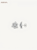 Brushed Camellia Petal Stud Earrings