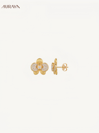 Brushed Phalaenopsis Orchid Studs