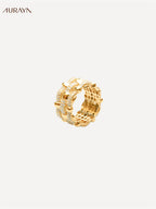 Diamond-Cut Quilted Band Ring