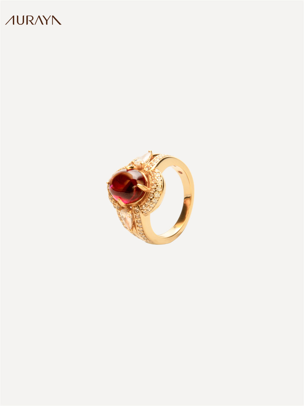 Crimson Queen Oval Statement Ring