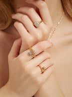 Bubble Stack Open Band Ring