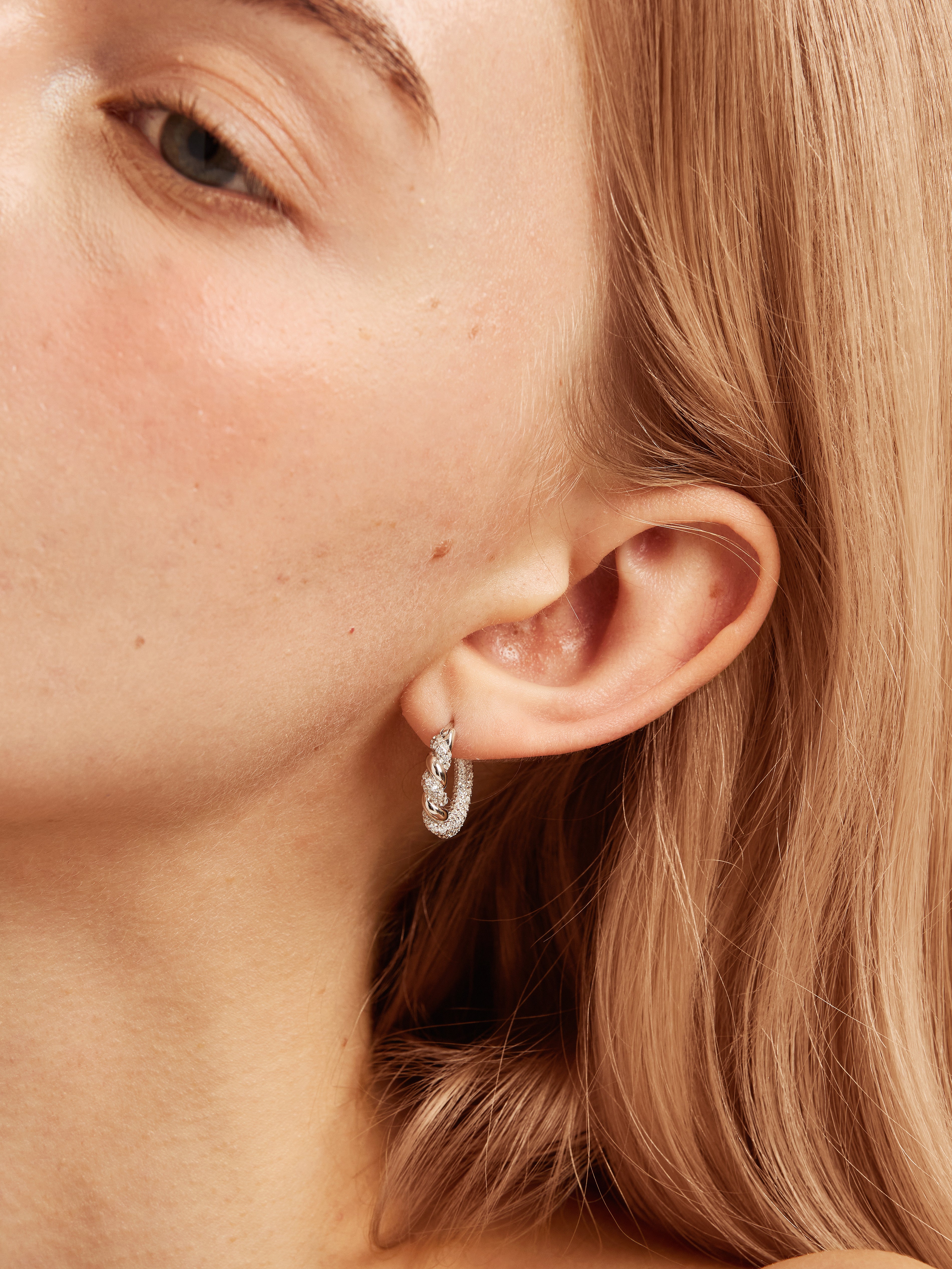 Diamond Twist Stud Earrings