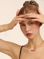 Ruby Balance Bar Pendant Necklace