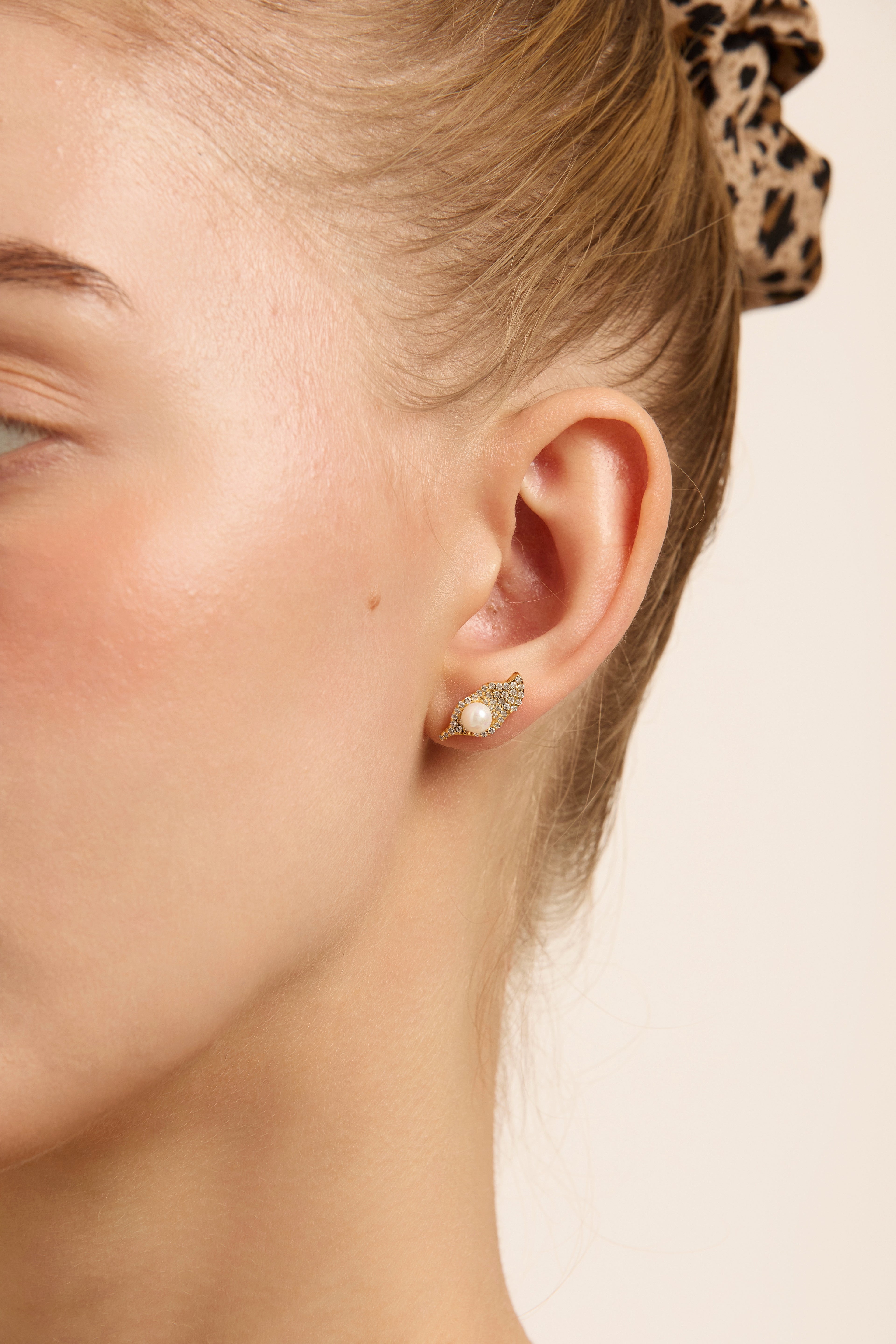 Zen Leaf "Floating Boat" Stud Earrings