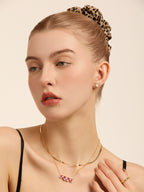 Ruby Balance Bar Pendant Necklace
