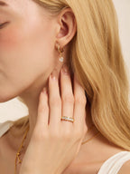 Half-Pavé Polished Band Ring