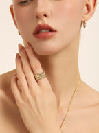 Diamond-Cut Quilted Band Ring
