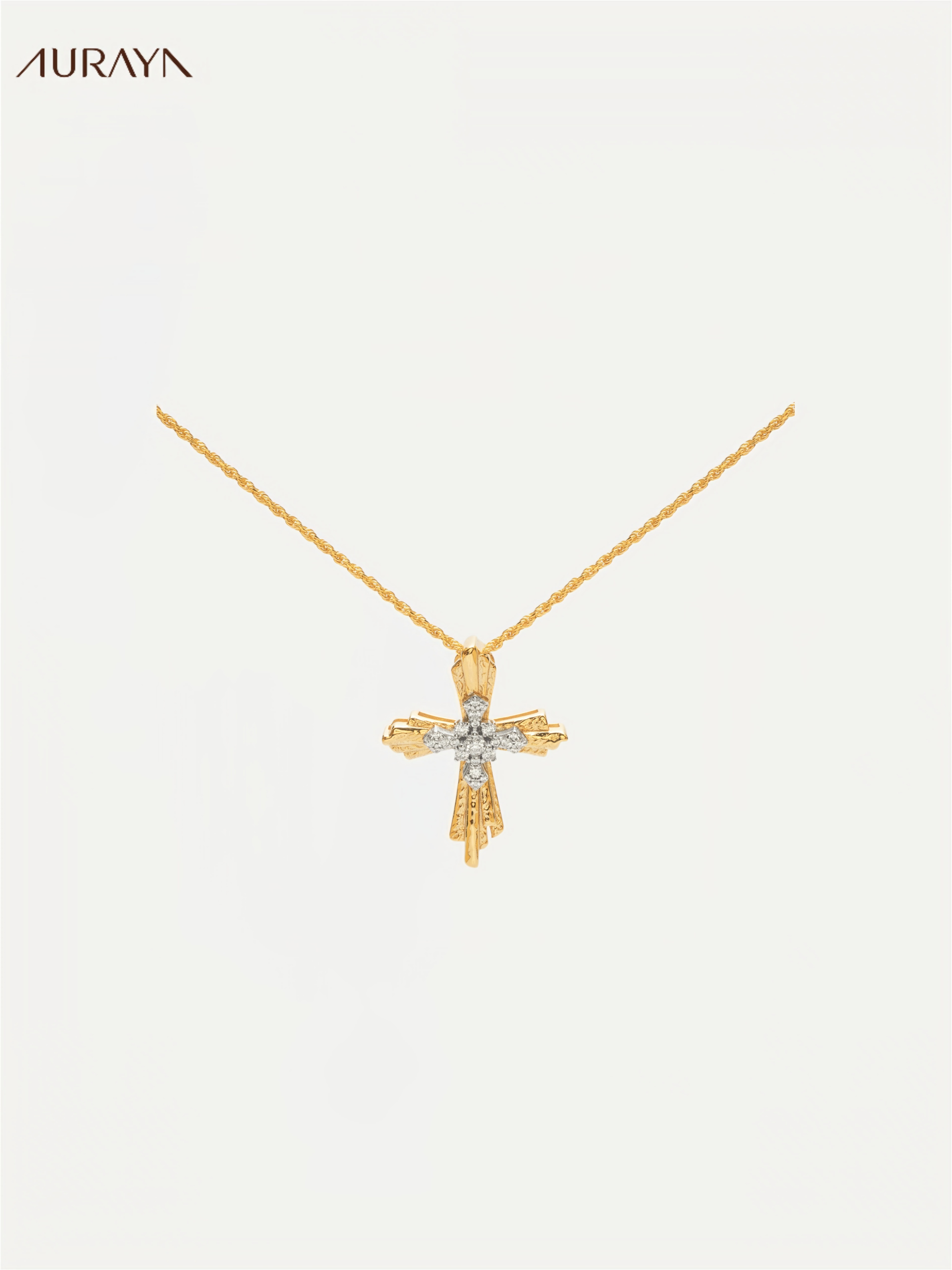 Vintage Two-Tone Intertwined Cross Necklace