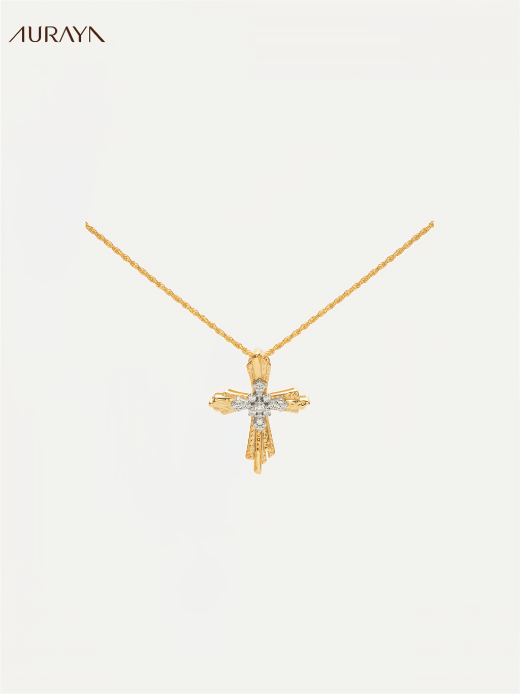 Vintage Two-Tone Intertwined Cross Necklace