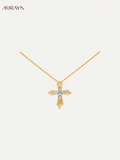 Vintage Two-Tone Intertwined Cross Necklace