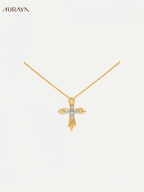 Vintage Two-Tone Intertwined Cross Necklace