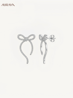 Radiant Long-Tail Ribbon Bow Studs