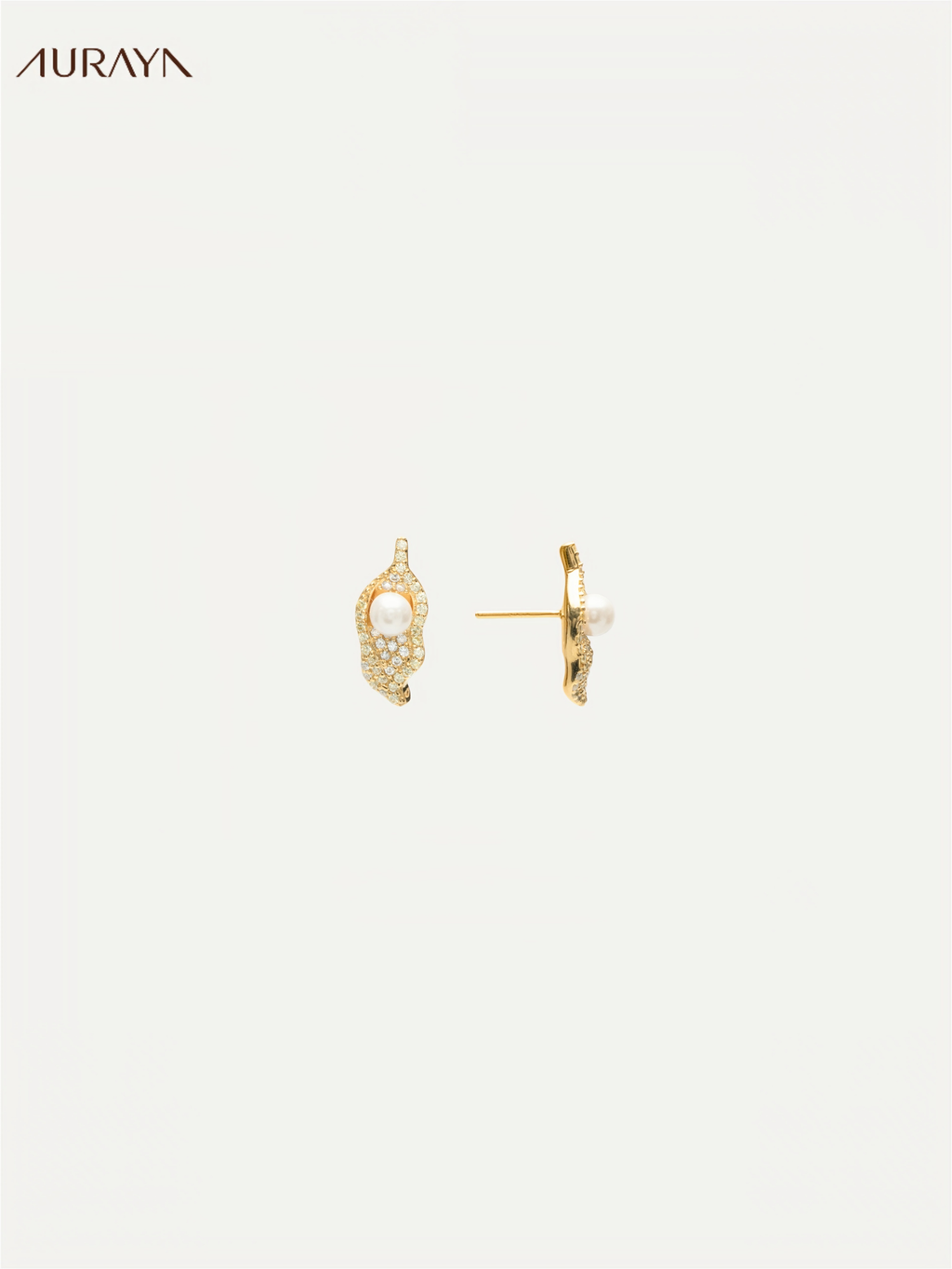 Zen Leaf "Floating Boat" Stud Earrings