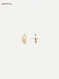 Zen Leaf "Floating Boat" Stud Earrings