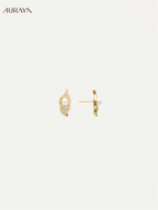 Zen Leaf "Floating Boat" Stud Earrings