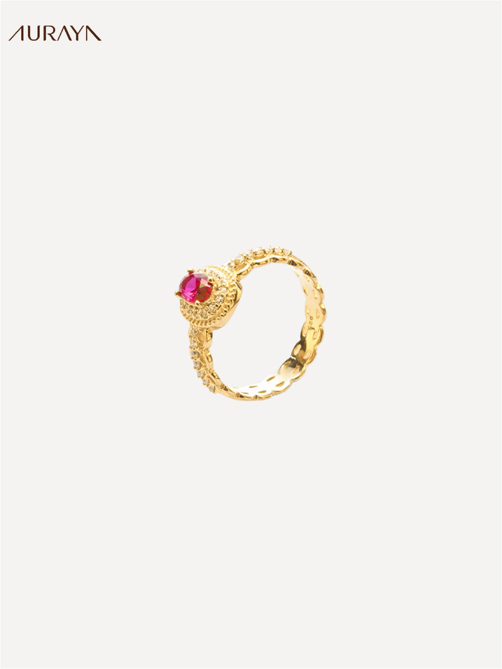 Vintage Crimson Ruby Bezel Statement Ring
