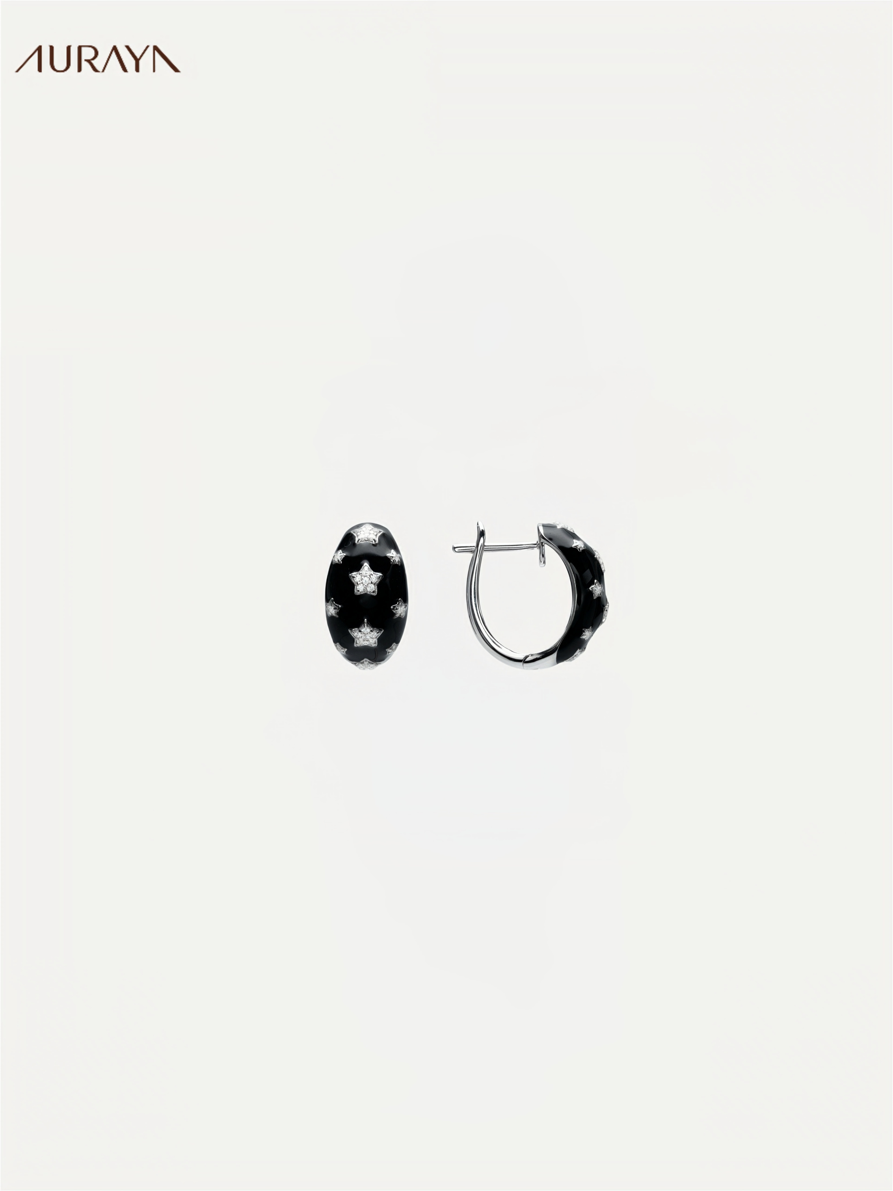 Starry Night Enamel Huggie Hoop Earrings